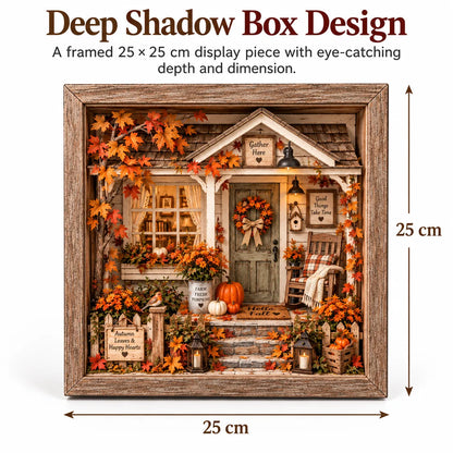 🍁 Cozy Autumn Cottage Porch 3D Miniature DIY Craft Kit | Wood & Acrylic Seasonal Decor 🎃