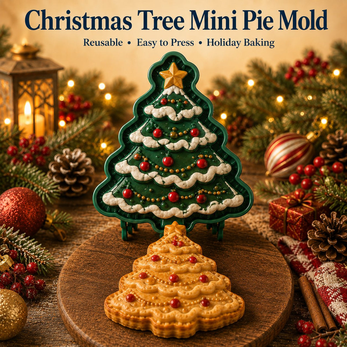 ⏳ Last Day 49% OFF – 🎄 Christmas Mini Pie Mold Collection (8 Festive Designs) 🥧
