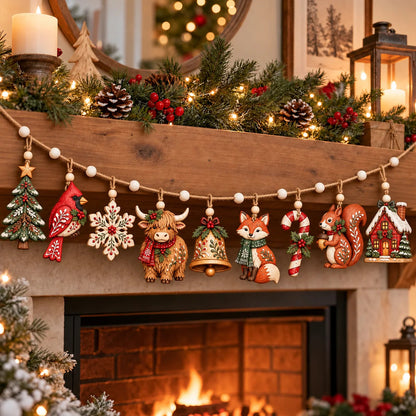 🦌 Lighted Woodland Christmas Garland
