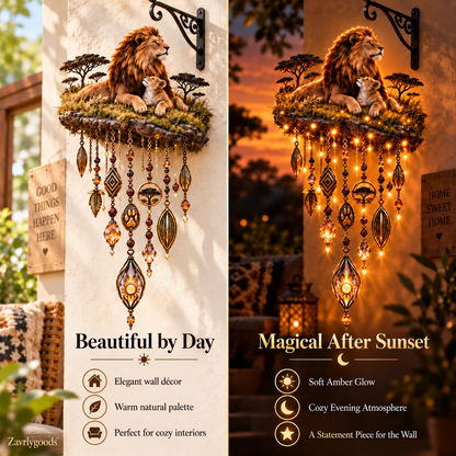 🔥Today 59% OFF🔥Majestic Savannah Family Glow™ – Lion & Cub Illuminated Wall Decor