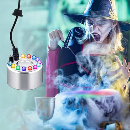🎃 12 LED Ultrasonic Mist Maker Fogger for Halloween Décor ✨
