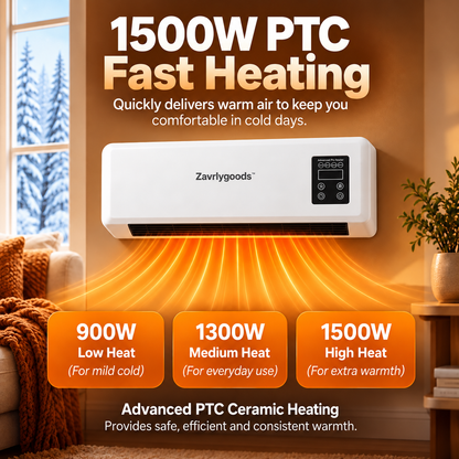Black Friday Early Bird Deals-Wall-Mounted Space Heater with Thermostat and Remote Control
