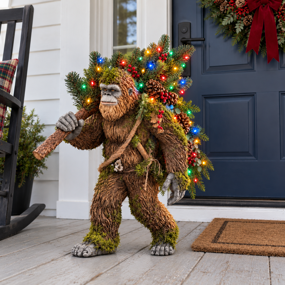 🎄 Woodland Sasquatch – Lighted Christmas Porch Decor