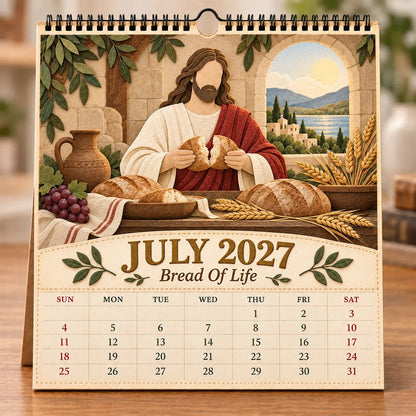 ✝️ 2027 A Year With Jesus Wall Calendar – 12-Month Gospel Art & Scripture Planning 🕊️