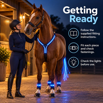 🐎 LED Horse Safety Light Set ✨ Stay Visible on Every Night Ride