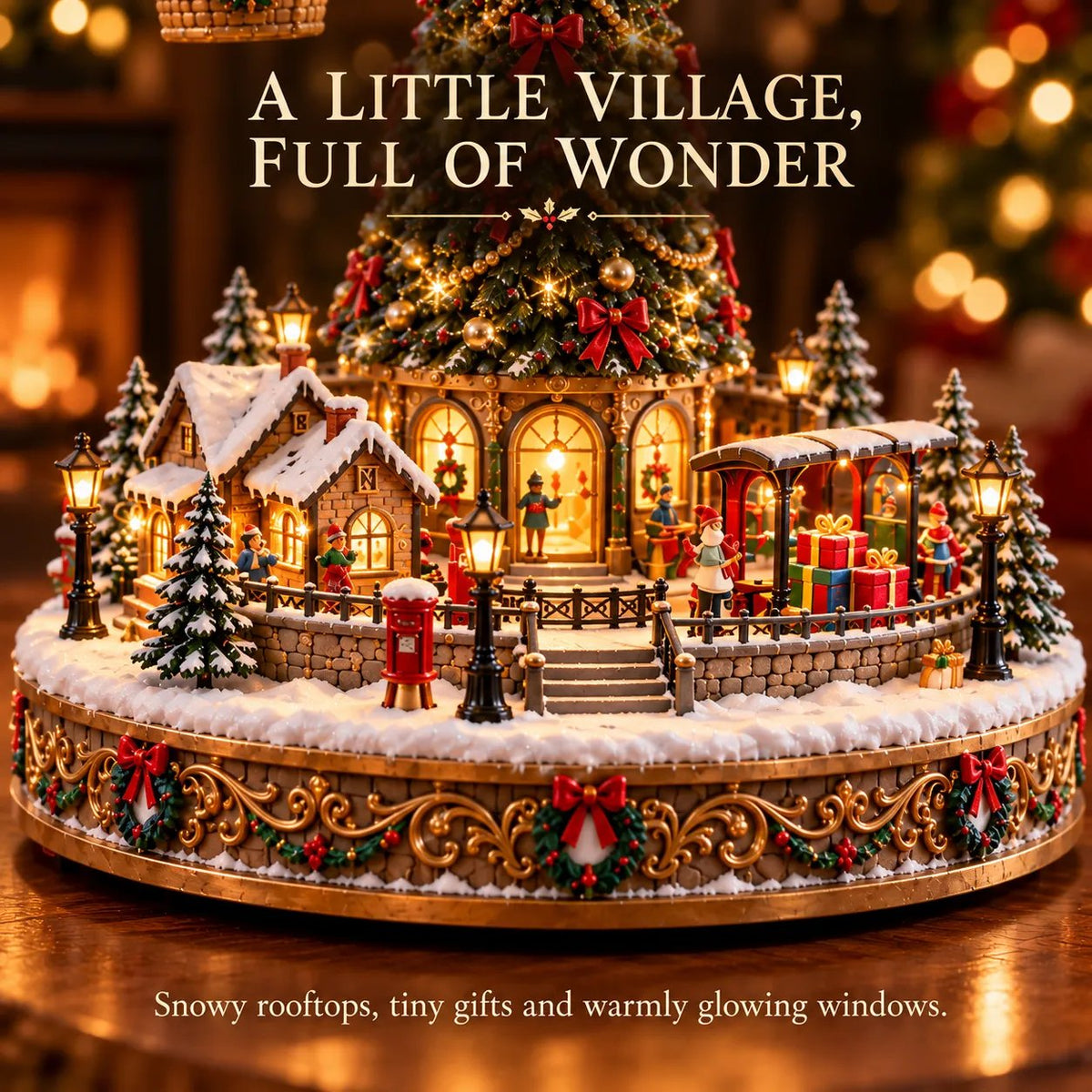 🔥52% OFF🎈Santa's Sky Journey — Animated Christmas Hot Air Balloon Village with Lights