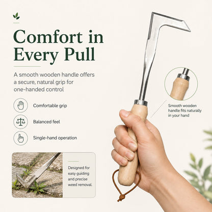🌱 Crack Weed Remover Tool | Deep Root Puller 🚀 Stainless Steel Garden Weeder