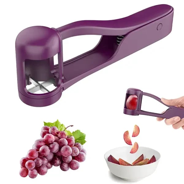 🌸 Grape Cutter for Toddlers 1-3 - Stainless Steel Baby Fruit Slicer Safe & Easy Grape