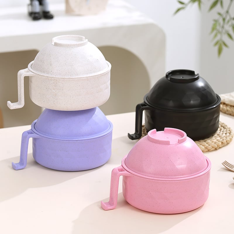 🍜 Microwavable Wheat Straw Ramen Bowl Set With Utensils 🥢