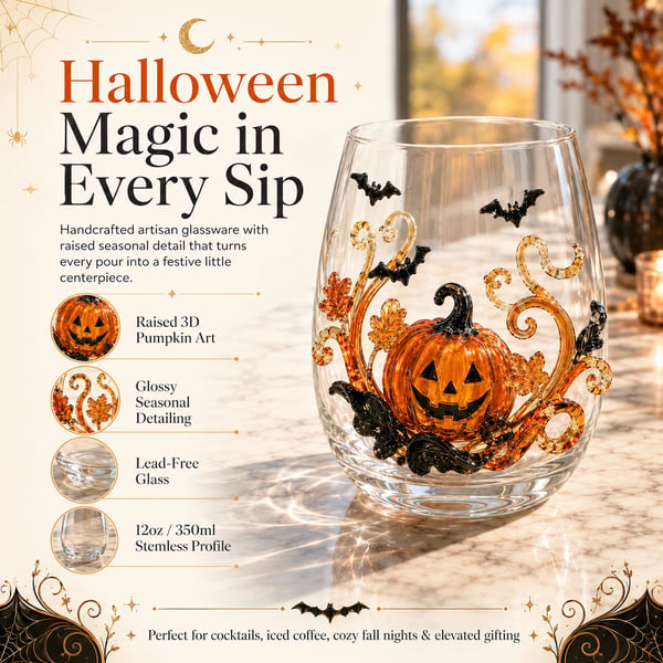 🎃 3D Halloween Glassware Set – Spooky Sips & Party Vibes
