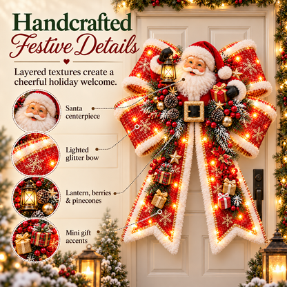 🎀 Last Day 50% OFF🔥Giant Light-Up Christmas Bows – Oversized Festive Door Decor ✨