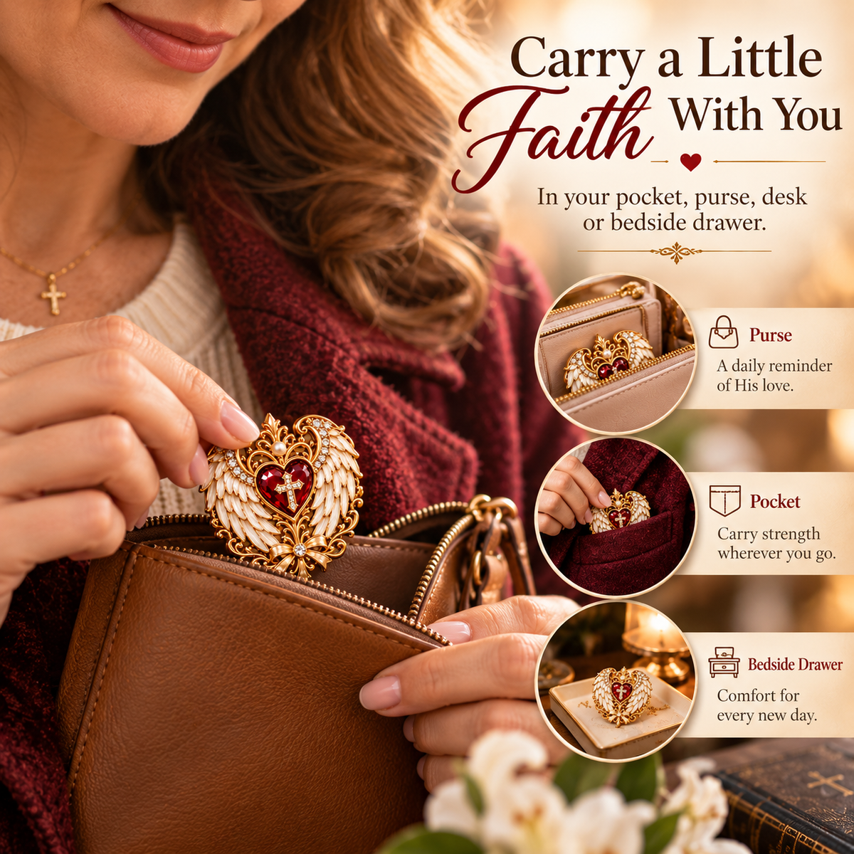 🔥Buy 3, Get 1 Free -🙏✨ Carry the Faith™ Pocket Hug Collection ✝️❤️