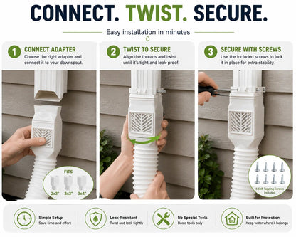 🌧️ Flexible Downspout Extension Kit – 22–63in Rainwater Drainage Pipe