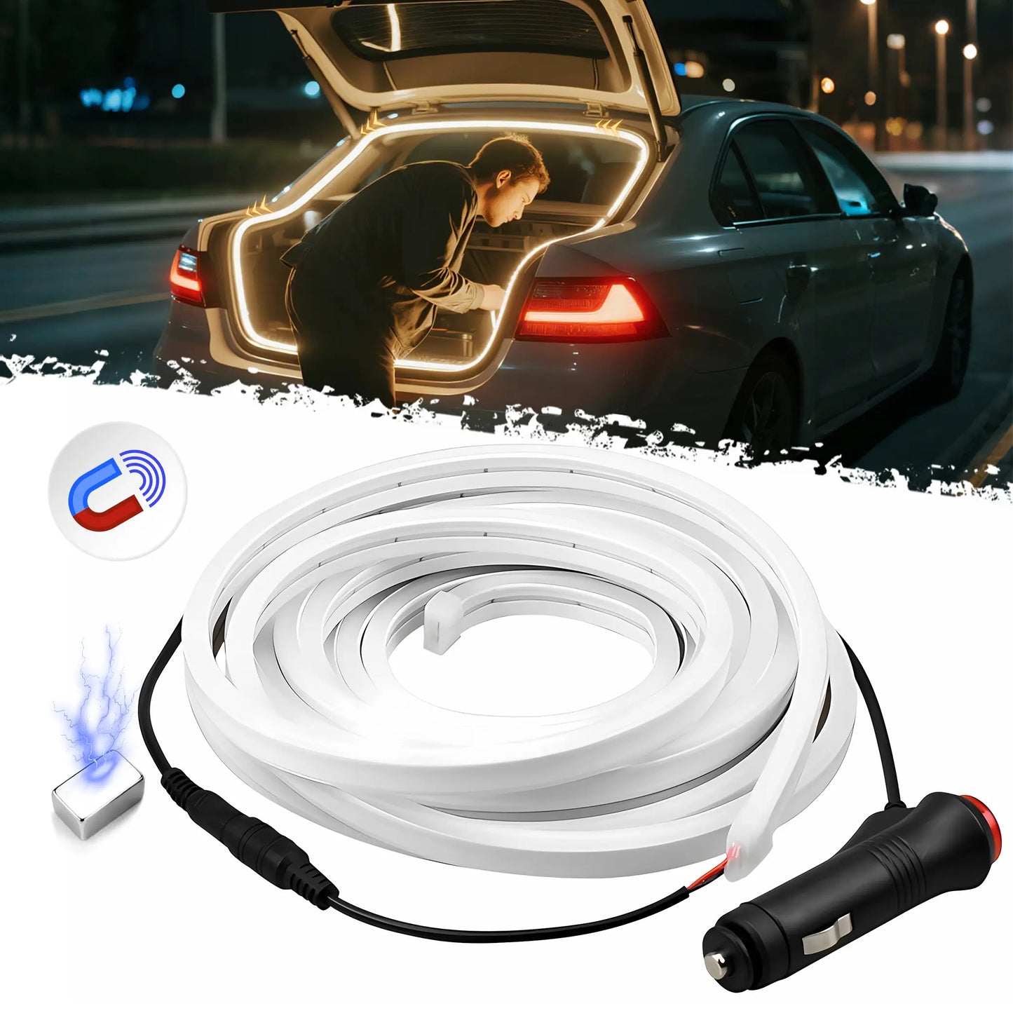 168 Inch Waterproof Car Trunk LED Light Strip with Motion Sensor