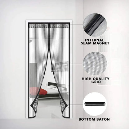 🧲 Magnetic Mosquito Screen Door – Hands-Free Auto-Close Mesh Curtain 🌿
