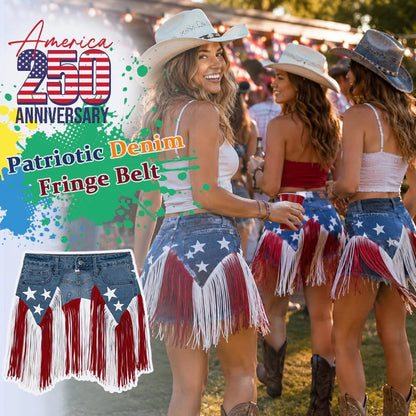 🔥LAST DAY 49% OFF - USA 250th Anniversary Patriotic Denim Fringe Belt