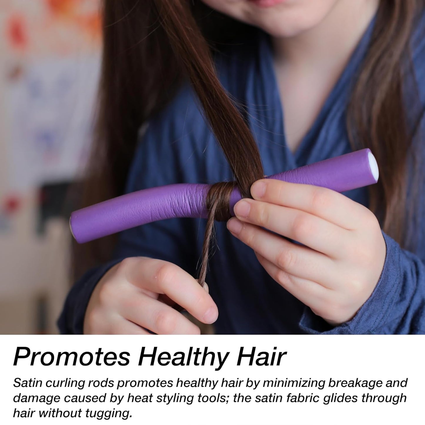 A heatless curling wand in various sizes for creating spiral curls and waves