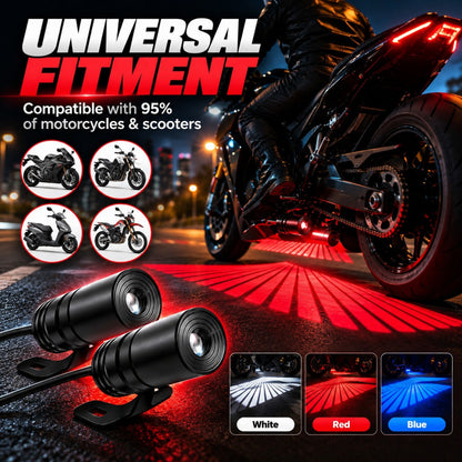 🏍️ Dual Motorcycle Angel Wing Ground Projection Light Kit - IP67 LED ✨