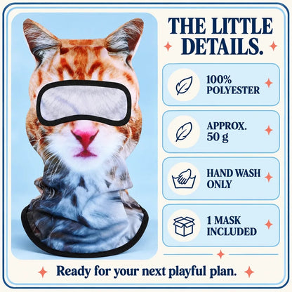 🐱 3D Cat Balaclava – Lightweight Cat Ear Ski Mask & Costume 🎭