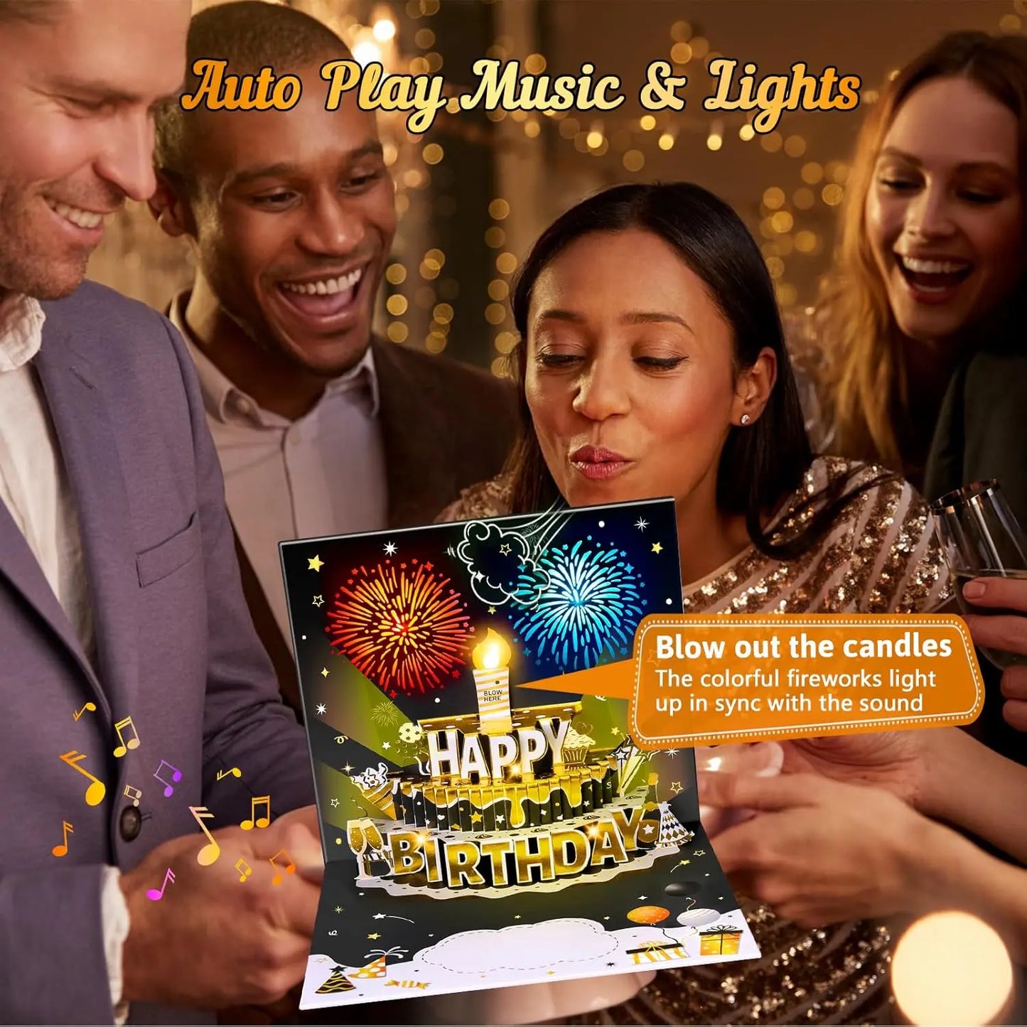 INPHER DIY Age Birthday Card with Music & Lights