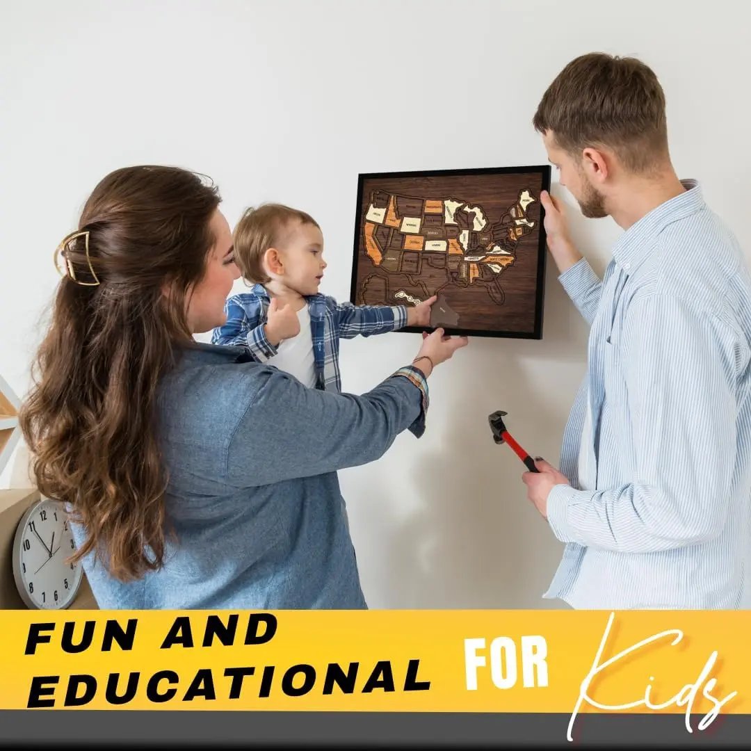🔥 50% OFF TODAY | Wooden USA Travel Map Puzzle 🗺️ The Ultimate Gift For Couples 🎁