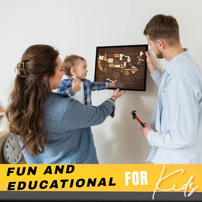 🔥 50% OFF TODAY | Wooden USA Travel Map Puzzle 🗺️ The Ultimate Gift For Couples 🎁