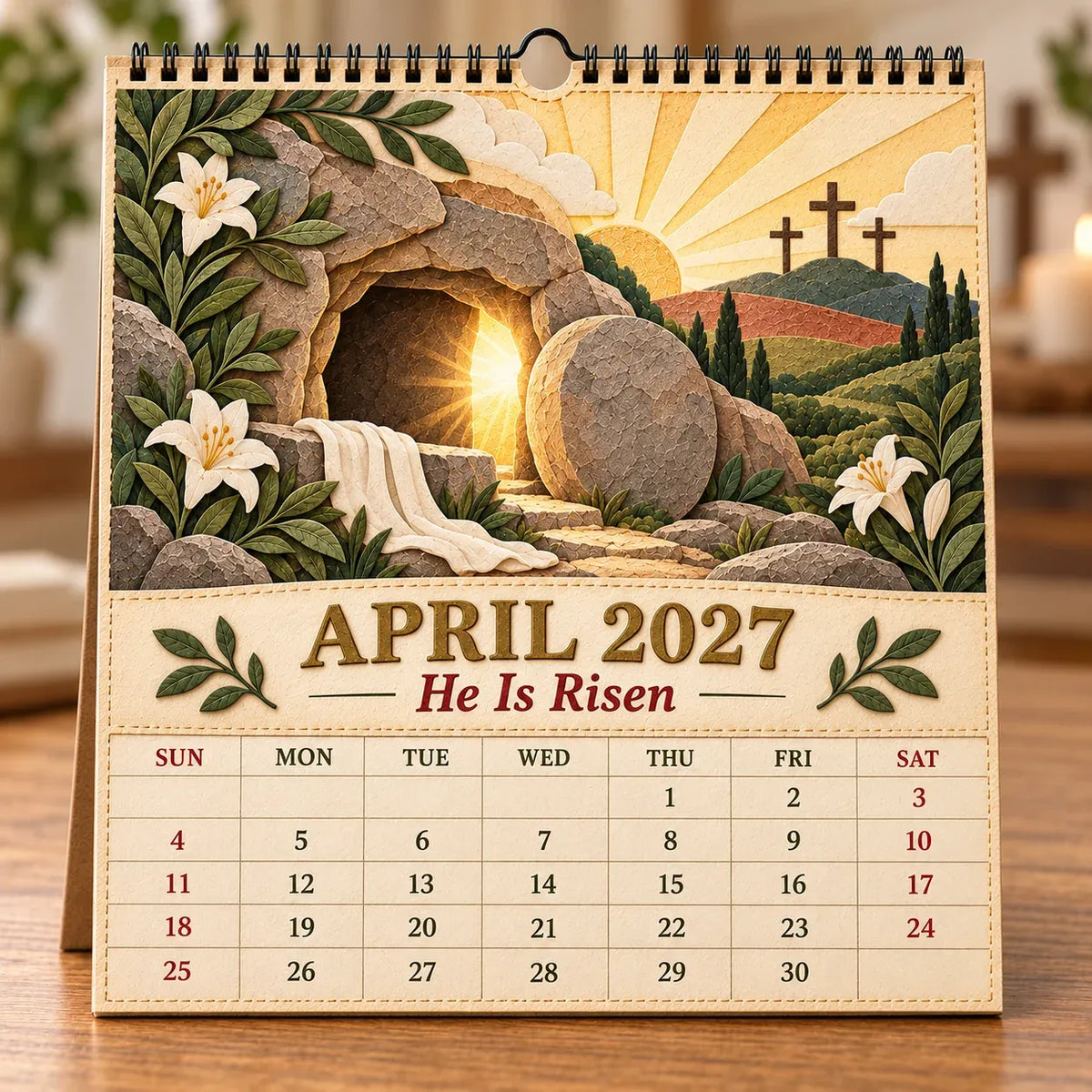 ✝️ 2027 A Year With Jesus Wall Calendar – 12-Month Gospel Art & Scripture Planning 🕊️