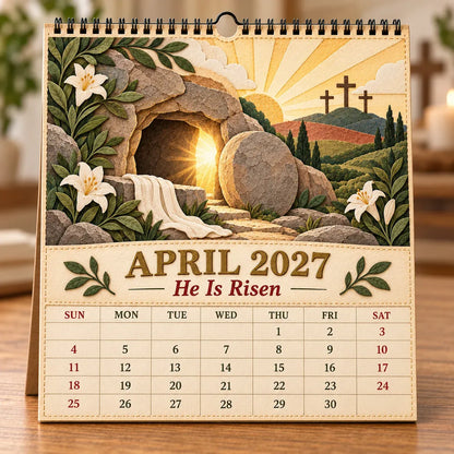 ✝️ 2027 A Year With Jesus Wall Calendar – 12-Month Gospel Art & Scripture Planning 🕊️