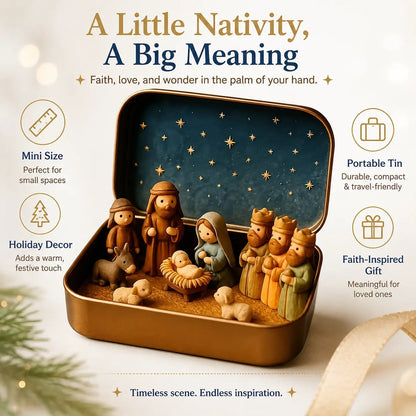 ✝️🌟Mini Nativity Scene Keepsake Tin — Pocket-Sized Christmas Holy Family Set