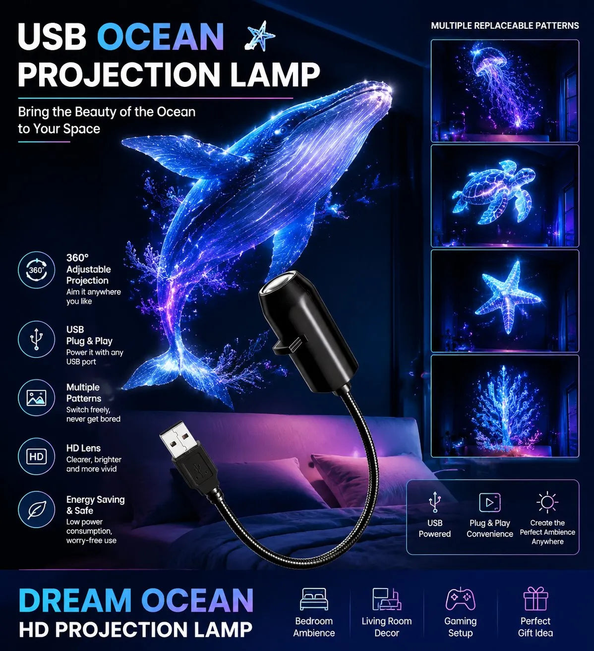 ✨ Plug-and-play HD Star Sky Projector