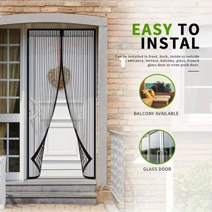 🧲 Magnetic Mosquito Screen Door – Hands-Free Auto-Close Mesh Curtain 🌿