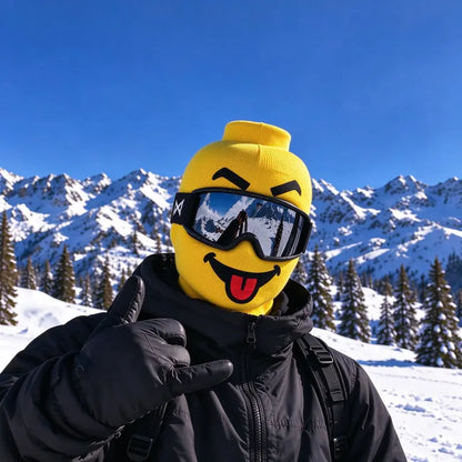 😆 Funny Smiley Ski Mask – Goggle-Friendly Winter Balaclava ❄️