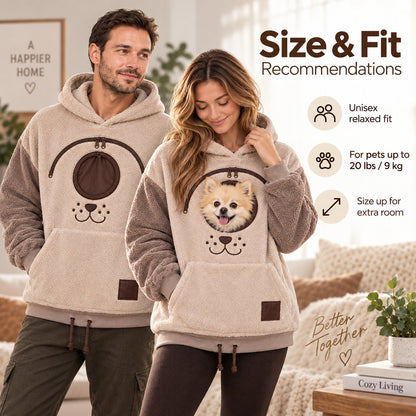 🐾 Cozy Pet Carrier Hoodie – Soft Fleece Cuddle Pouch Sweatshirt for Cats & Small Dogs