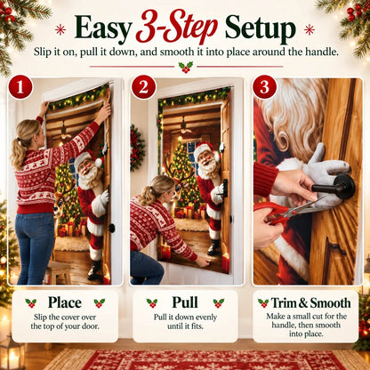 🎅 50% OFF 🎄 Christmas Santa Door Cover – Turn Your Door Into Holiday Magic