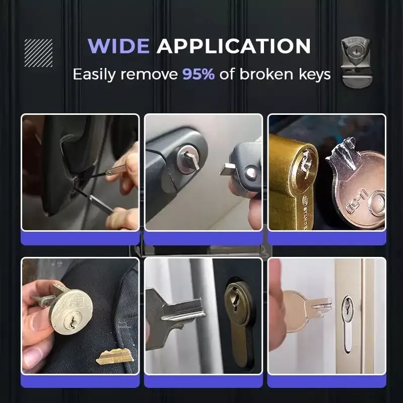 💯 🔒 12-Piece Broken Key Extractor & Removal Tool Set for Jammed Locks & Keyholes 🗝️