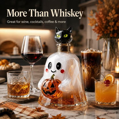 🔥HOT SALE🔥 Ghost Pumpkin Glass Decanter – 330ml Halloween Home Bar Bottle
