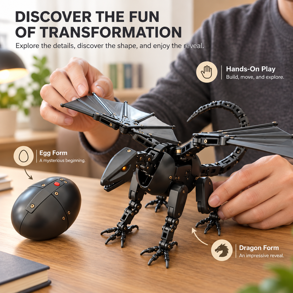 🥚🐉 DragonMorph™ Transforming Dragon Egg – 2-in-1 Mechanical Dragon Toy & Collectible
