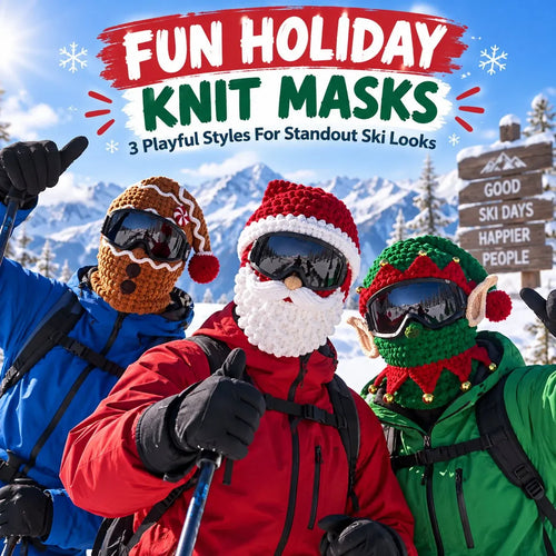 🎿 Festive 3D Christmas Knitted Full-Face Ski Mask with Goggle-Compatible Opening ❄️