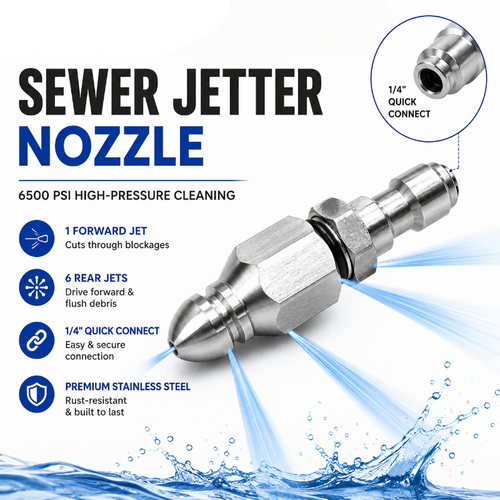 🔥 49% OFF 7-Jet Sewer Jetter Nozzle – 6500 PSI Drain Cleaning Tool