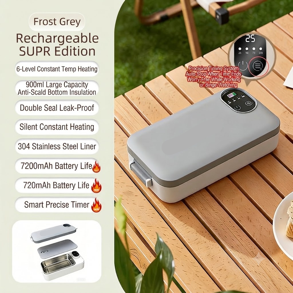 🔥 Portable Electric Lunch Box | Rechargeable Self-Heating Food Warmer