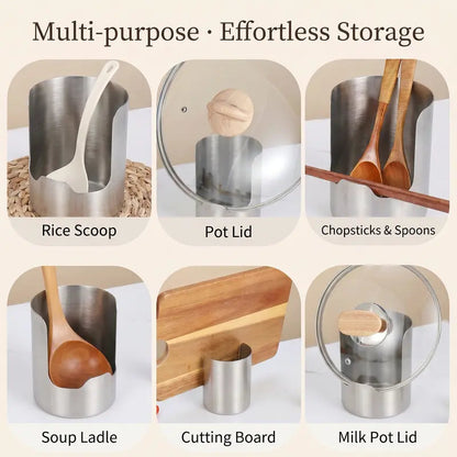 🍳 Stainless Steel Cutlery and Pot Lid Organizer