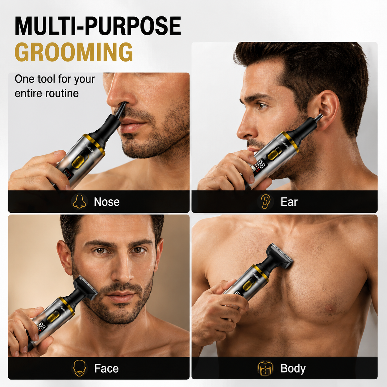 New Retractable Trimmer for Men: Body Hair and Nose Hair Trimmer, Electric Shaver, and Hair Clipper