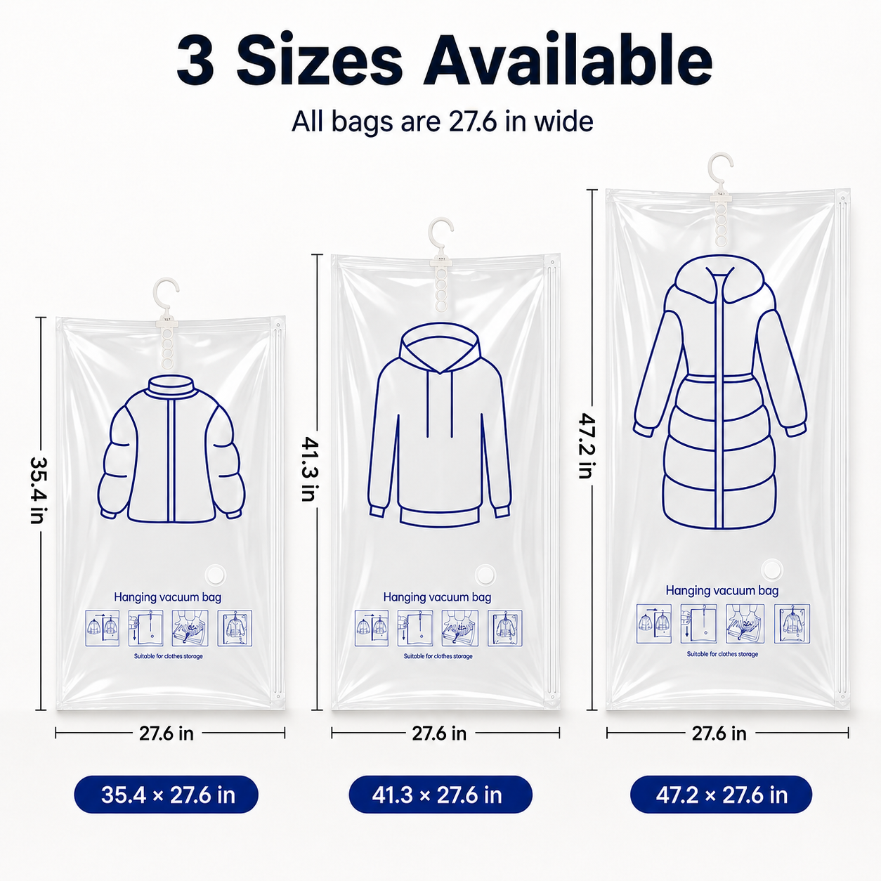 ✨ Hanging Vacuum Closet Bags – Save Space Fast