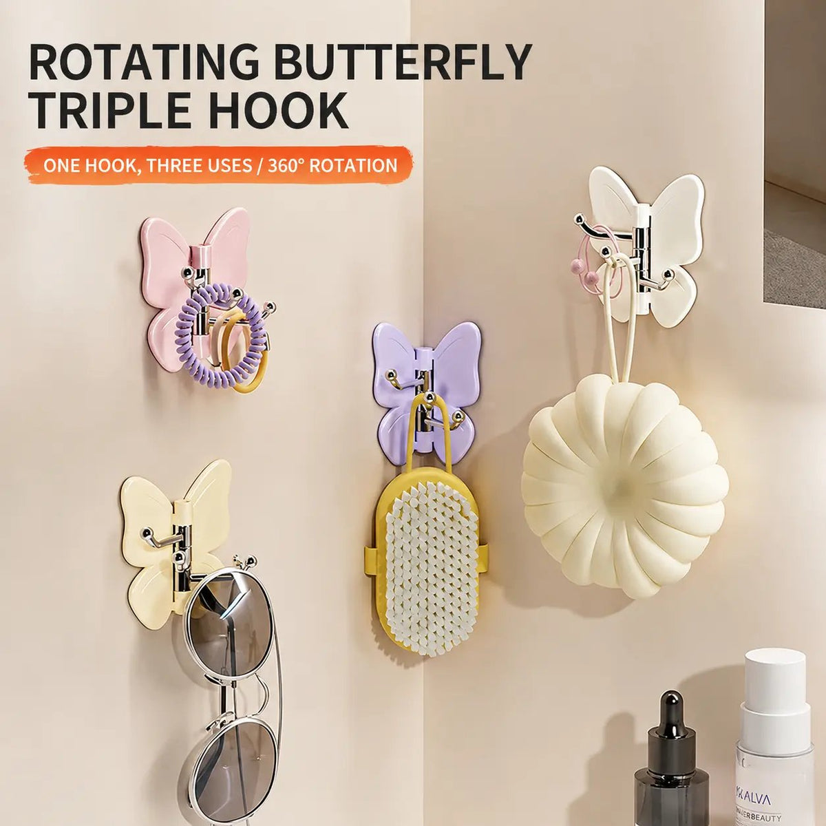 🦋 Buy 1 Get 1 Free 🎁 4-Piece Set of Rotating Butterfly-Shaped Hooks
