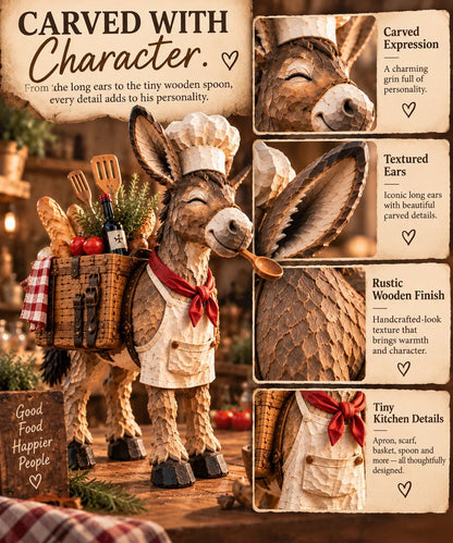 🫏 Donkey Chef Figurine – Rustic Farmhouse Kitchen Decor 🎁