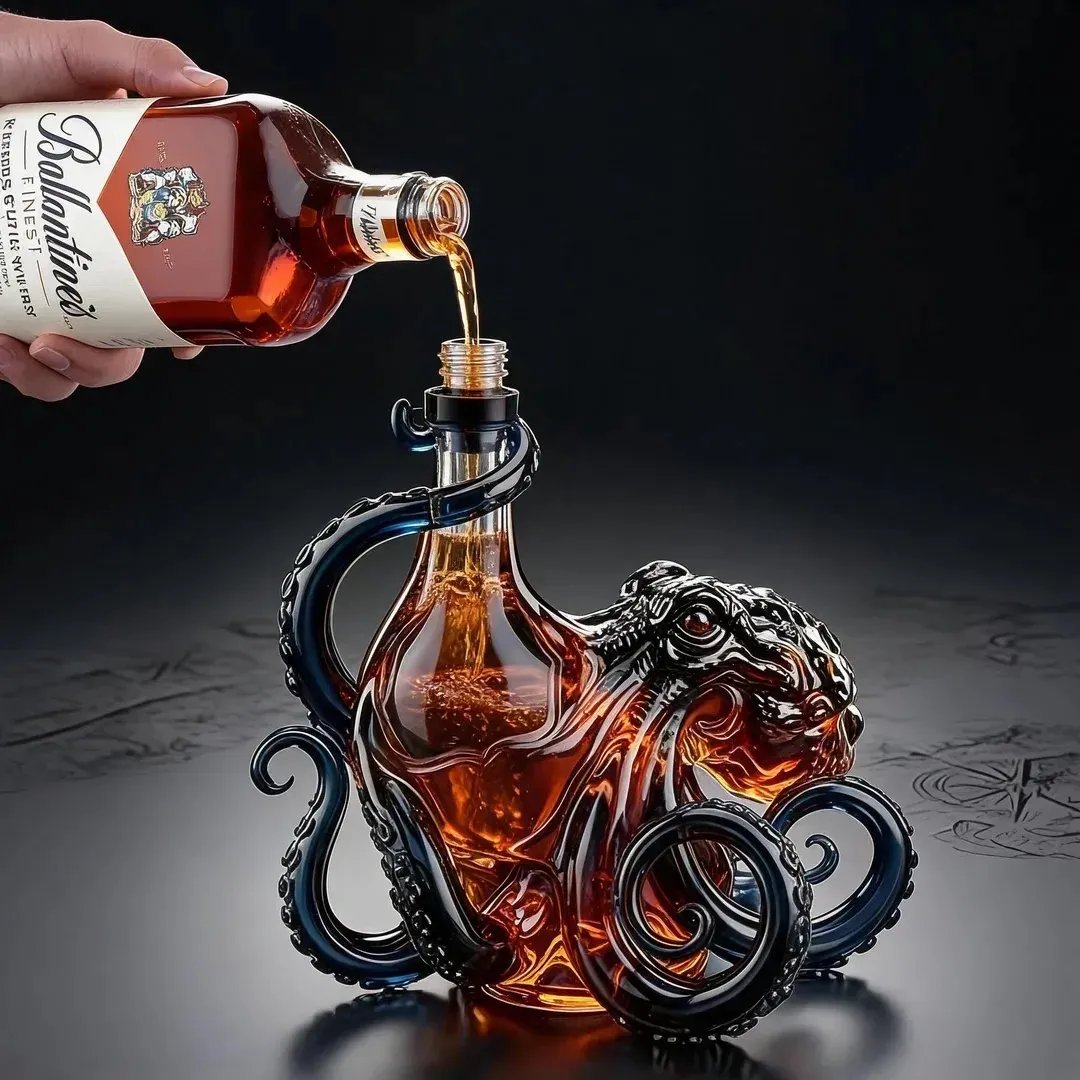 🎁 The  Rum Edition 3D Octopus Bottle 🐙🥃