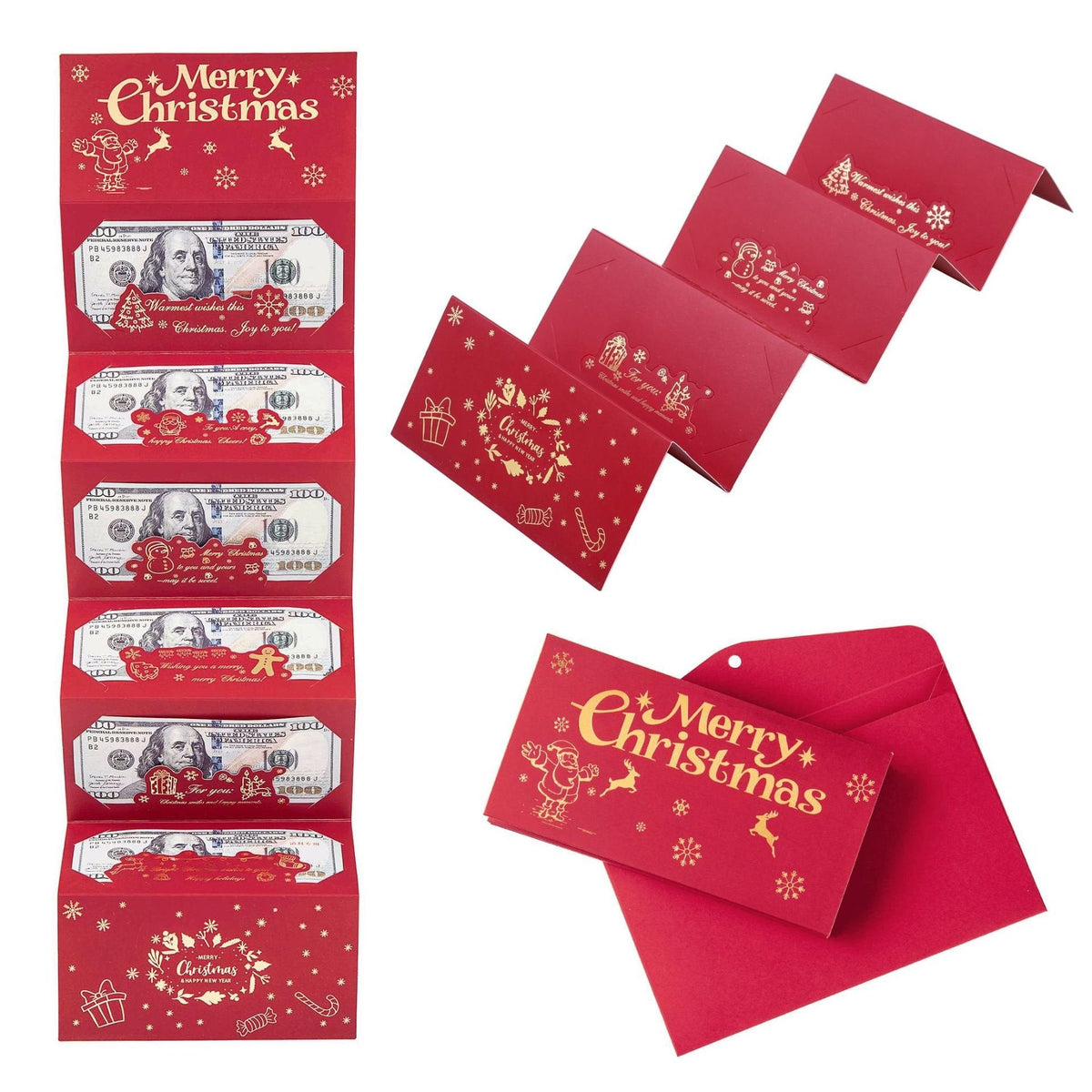 🎁 Foldable Surprise Christmas Cash Gift Envelope – Pop-Up Holiday Money Holder ✨