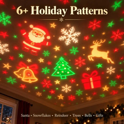 🎄 50% OFF Christmas Projector Night Light ✨ USB Holiday Wall Projector