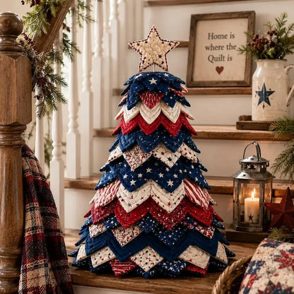🔥LAST DAY 50% OFF - 🎄 Layered Fabric Tree Quilt Kit for DIY Seasonal Decor 🧵