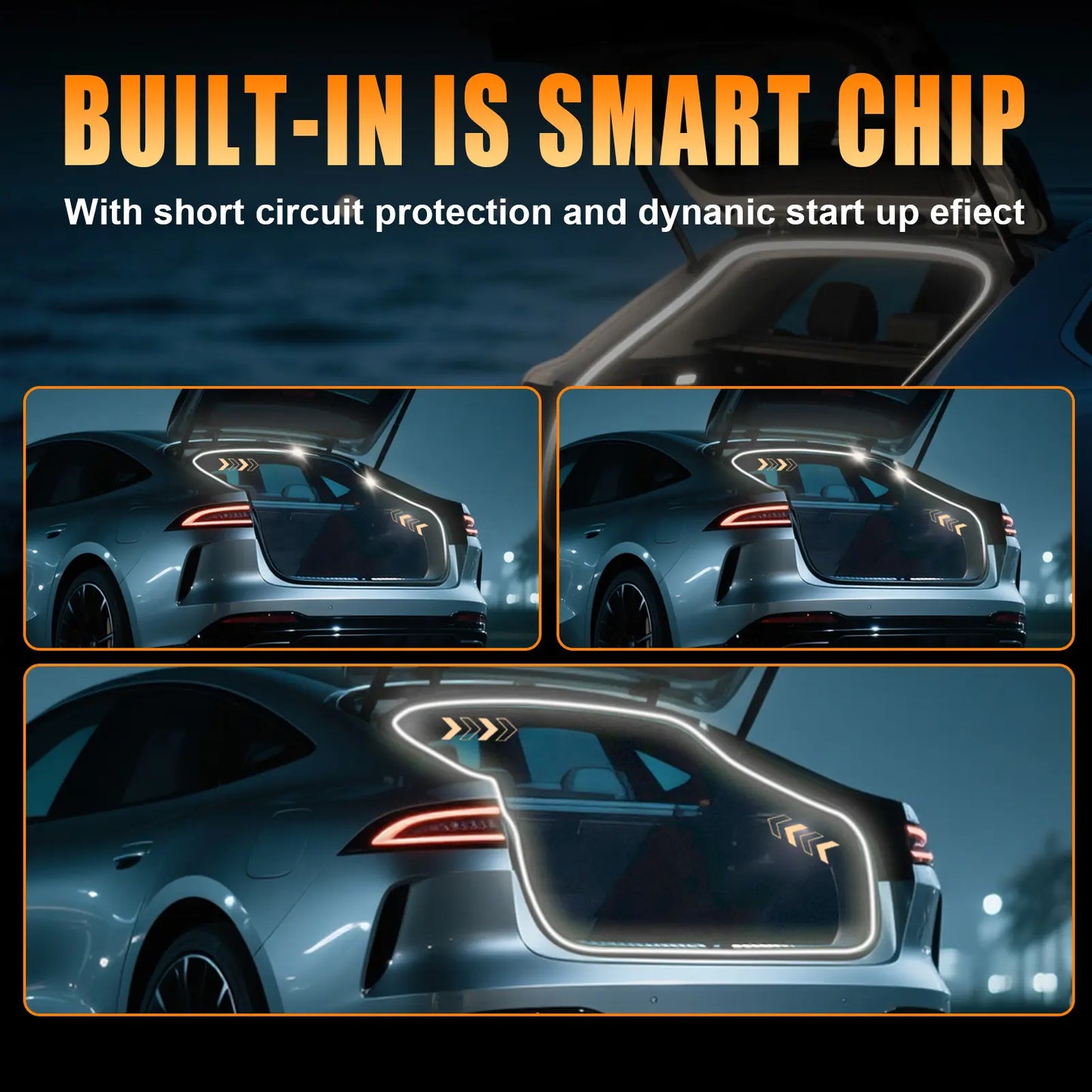 168 Inch Waterproof Car Trunk LED Light Strip with Motion Sensor